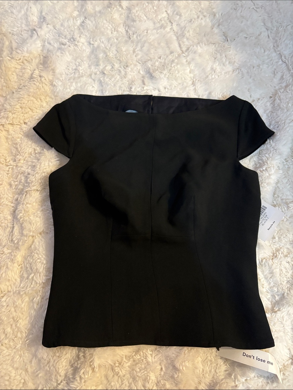Reformation Yvette top-Classic Black Cap-Sleeve Top